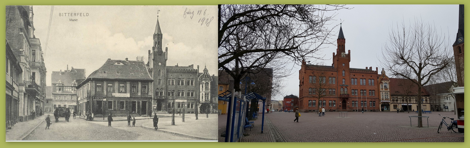 Marktplatz gestern und heute  