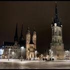 Marktplatz Halle/Saale bei Nacht