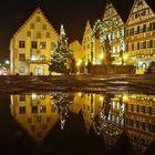 Marktplatz in Bad Mergentheim nach Regen.