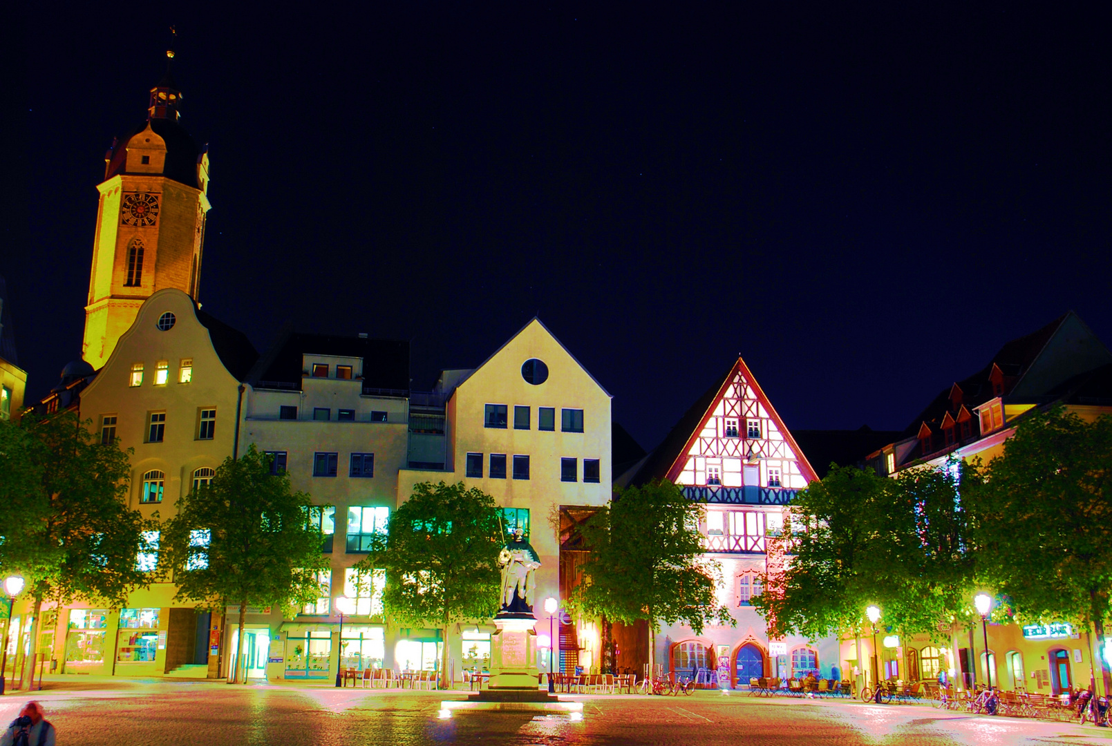 Marktplatz Jena bei Nacht