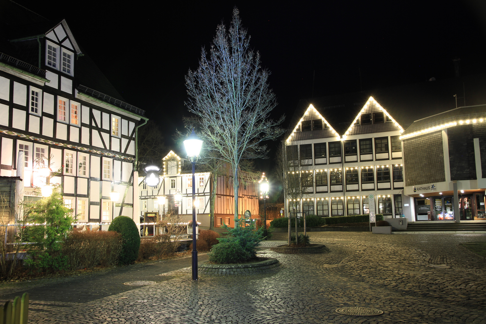 Marktplatz mit Rathaus in Hilchenbach