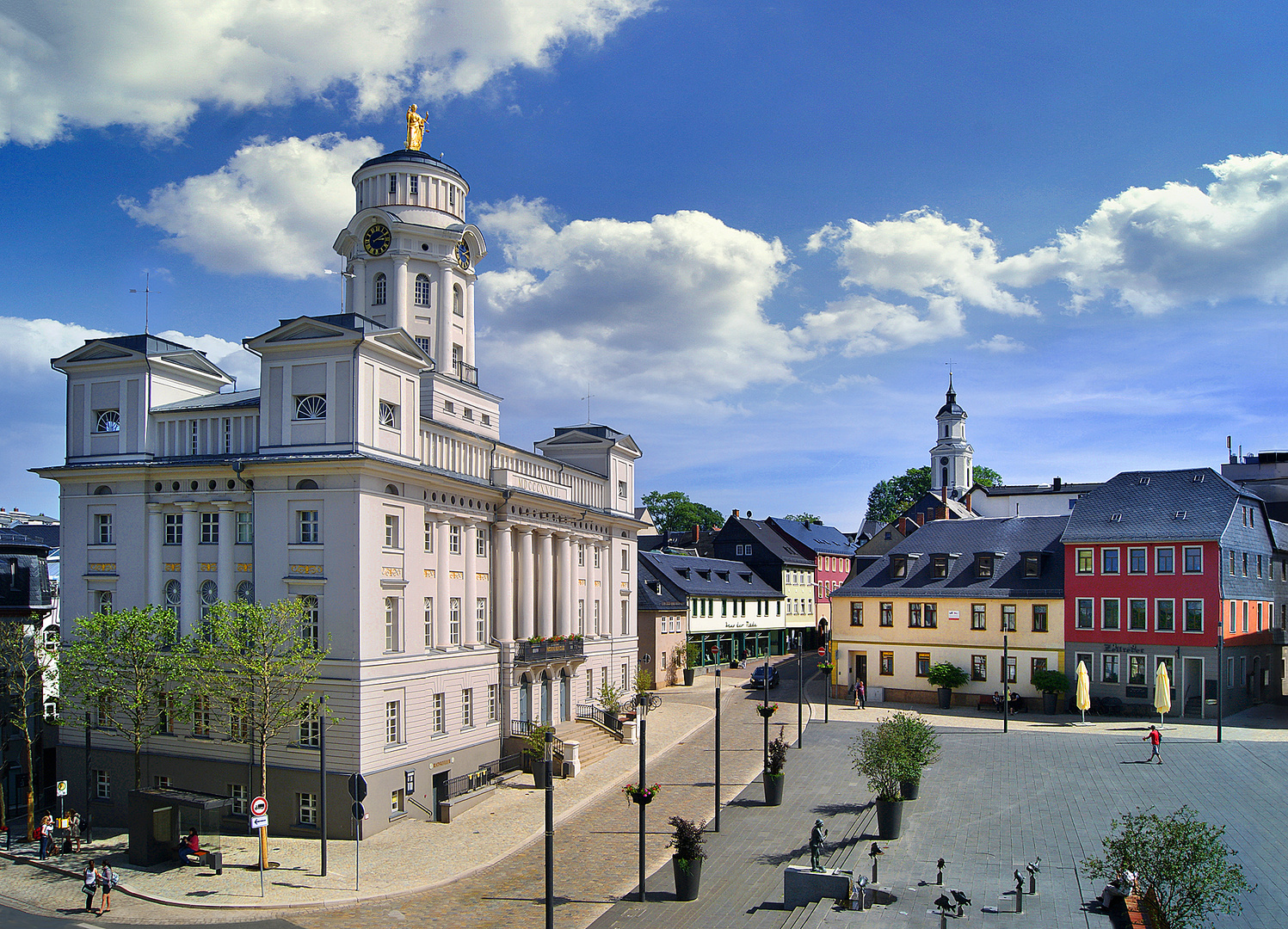 Marktplatz mit Rathaus in Zeulenroda-Triebes