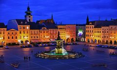 Marktplatz mit Samson Brunnen, Budweis Tschechien