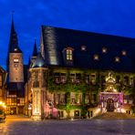 Marktplatz Quedlinburg zur blauen Stunde überarbeitet