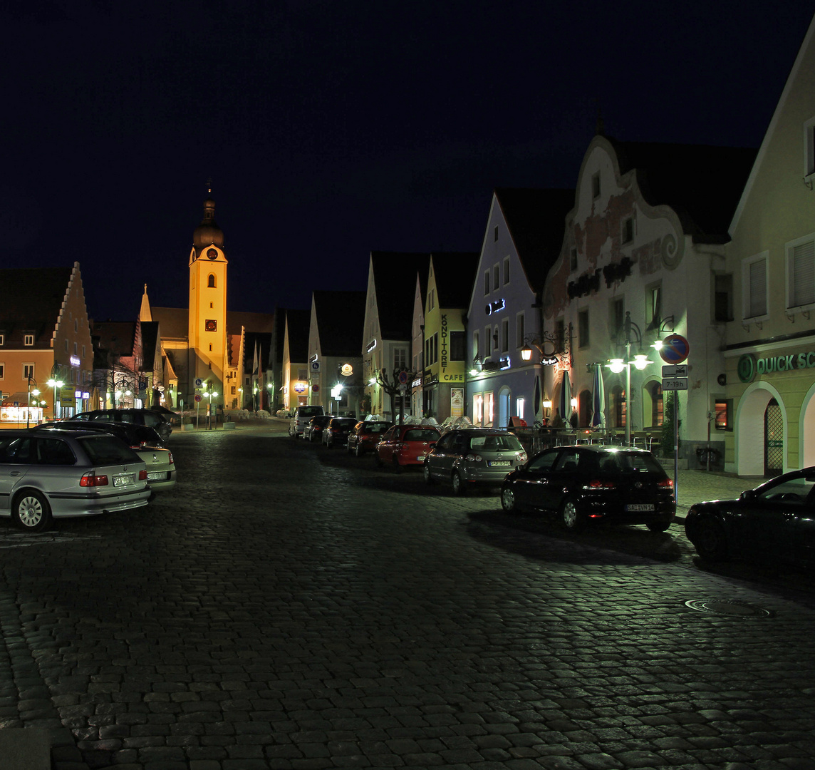 Marktplatz Schwandorf bei Nacht