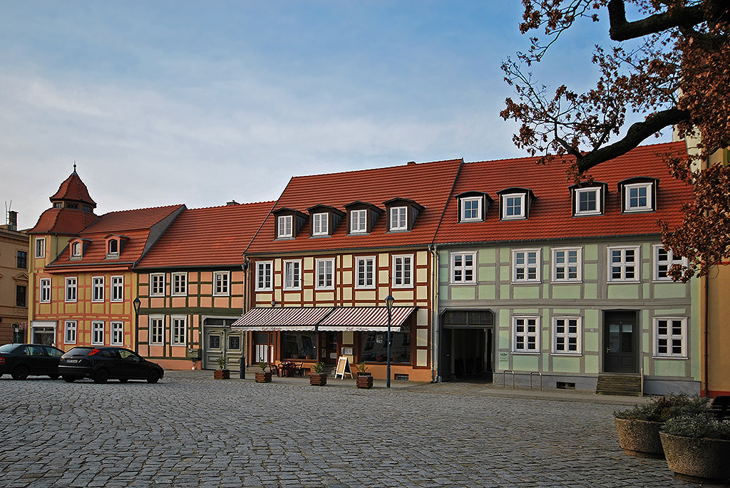 Marktplatz und Kaffee in Kyritz (Nordbrandenburg)