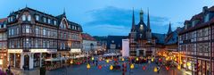 Marktplatz Wernigerode in der Dämmerung