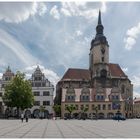 Marktplatz zu Naumburg (Saale) / Stadtkirche St. Wenzel / aus mehreren Einzelbildern