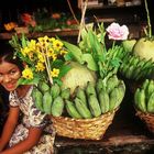 Marktstand für Opfergaben, Yangon