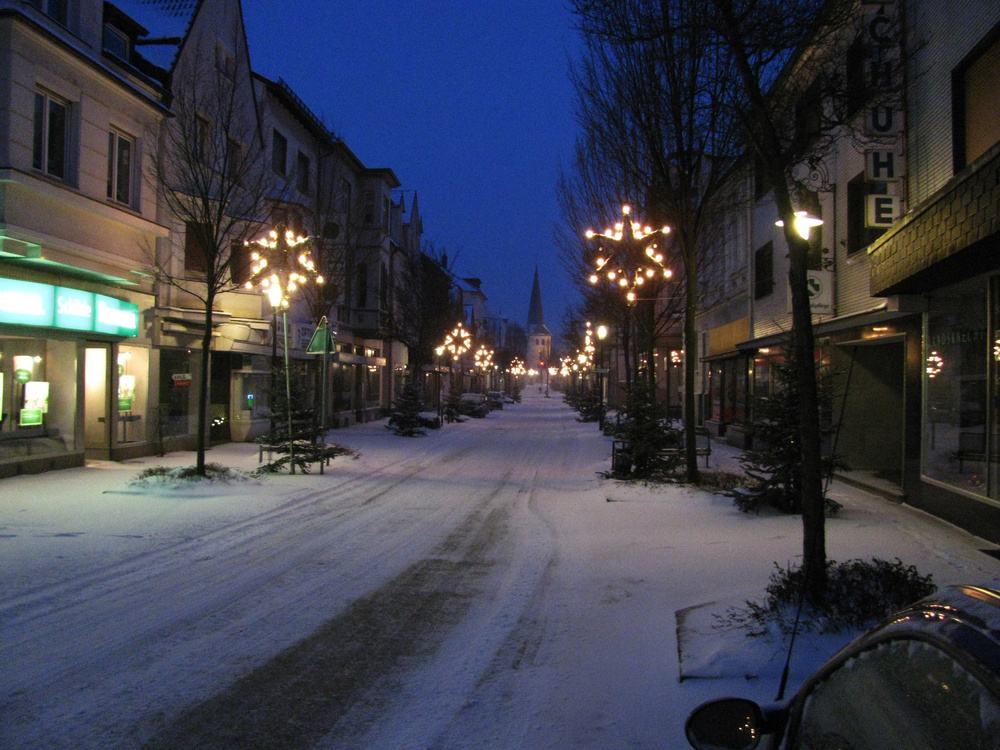 Marktstr. in Hüsten / Arnsberg bei Schnee 9.1.2010