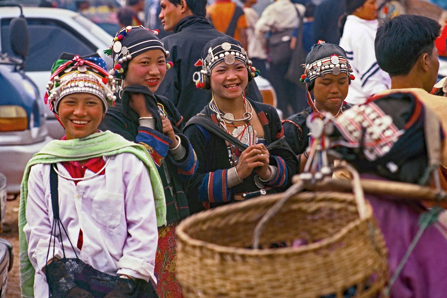 Marktszene in den Bergen von Nord-Laos