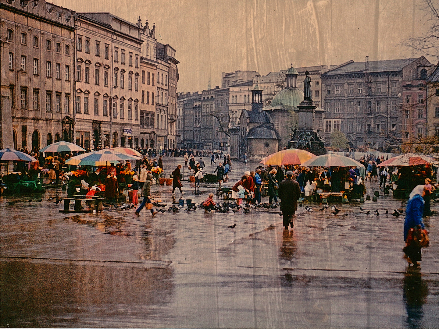 Markttag im Regen