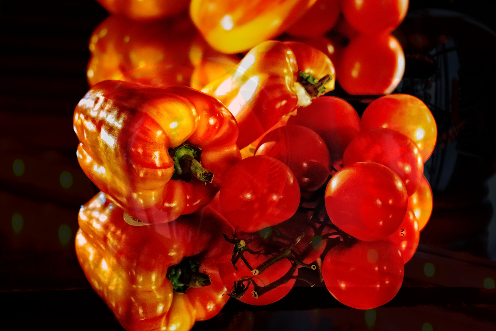 Marmorierte Paprika und Tomaten