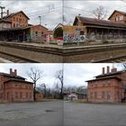 Marode Bahnhofsgebäude hier in der Stadt Jeßnitz