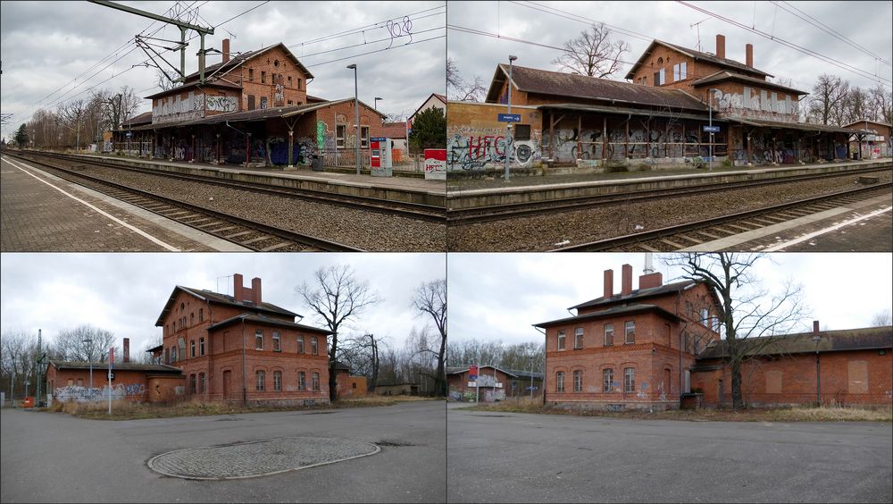 Marode Bahnhofsgebäude hier in der Stadt Jeßnitz