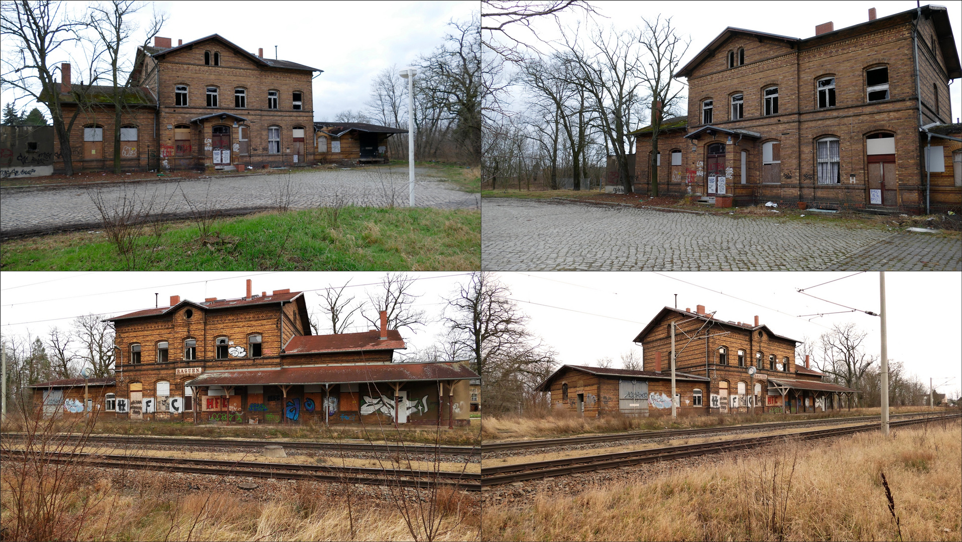 Marode Bahnhofsgebäude hier in der Stadt Raguhn