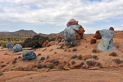 Marokko, die bemalten Felsen bei Tafraoute im Anti Atlas