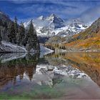 Maroon Bells im Sonnenschein