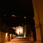 Marostica Blick bei Nacht auf alte Kirche