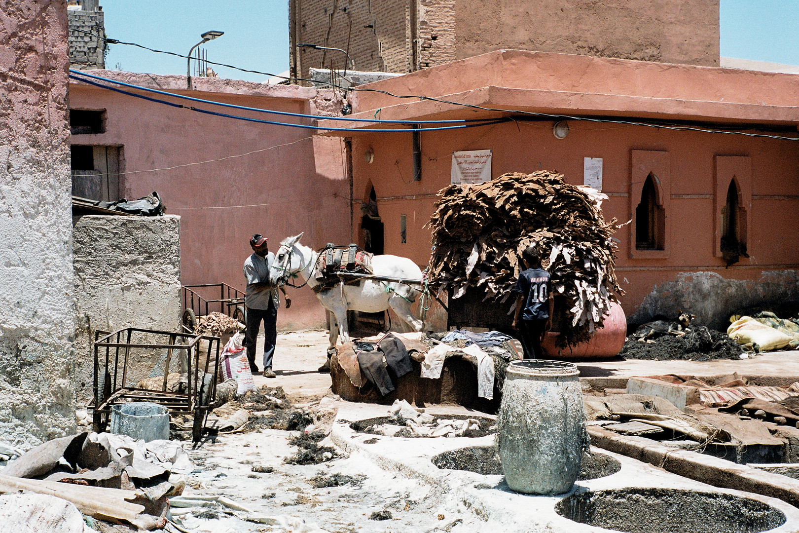 Marrakesh tanneries, at noon.