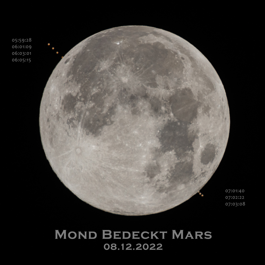 Mars Bedeckung durch den Mond