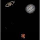 Mars - Jupiter - Saturn, die nach uns in der Reihe.