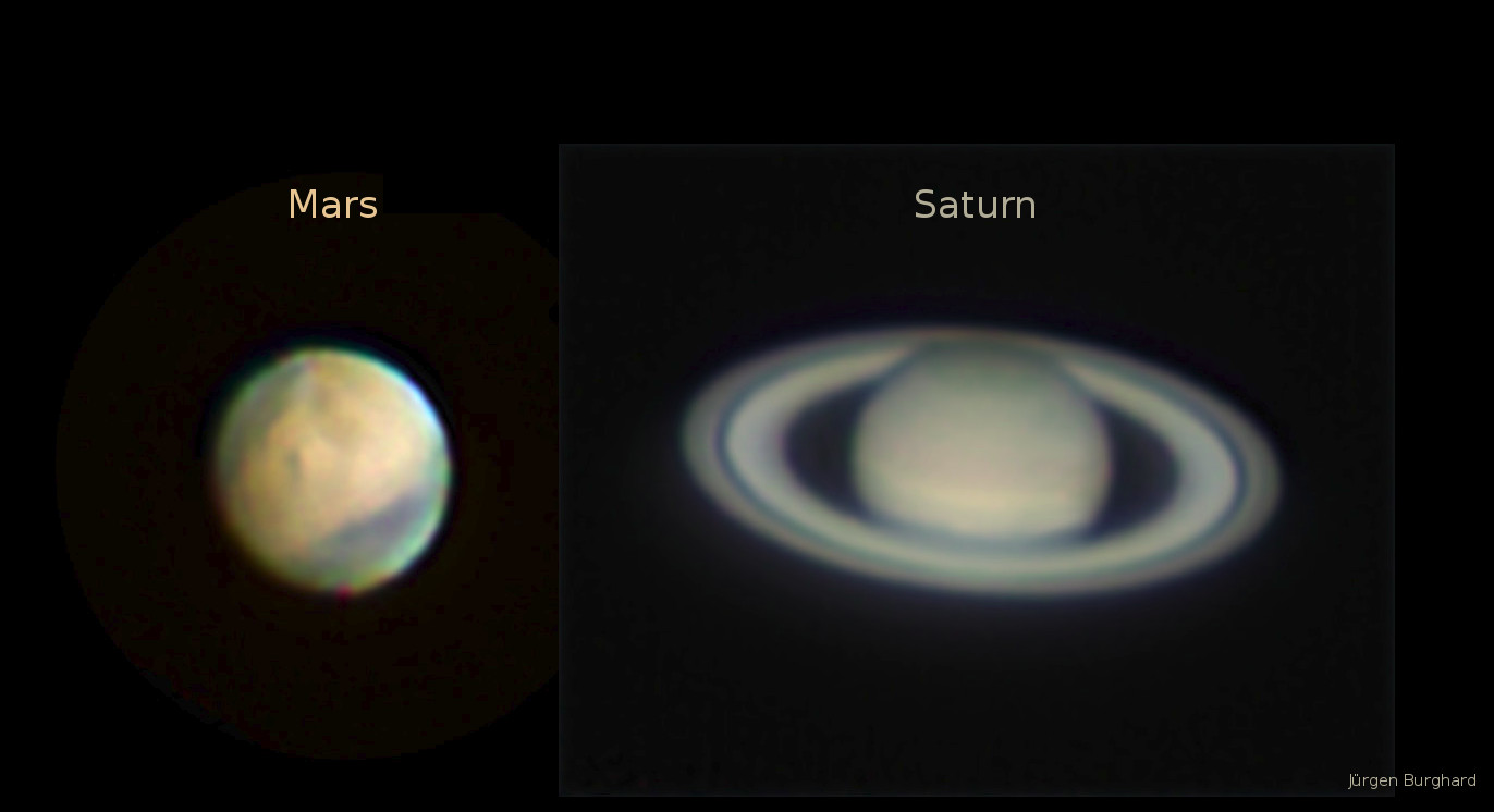 Mars und Saturn am 23.06.2016