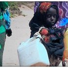 Marsch des Überlebens: Frauen mit ihren Kindern beim täglichen Wasserholen im Norden Kenyas