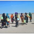 Marsch des Überlebens: Frauen und Kinder beim täglichen Wasserholen im Norden Kenyas