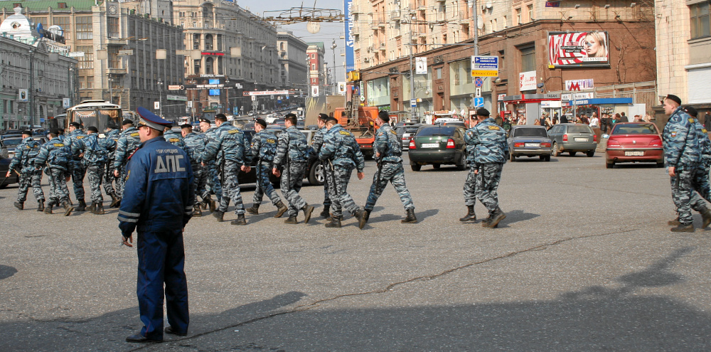 marschieren in Moskau