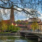 Martinskirche Landshut mit Burg Trausnitz im HG