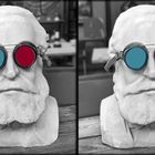 Marx mit 3D Anaglyphenbrille