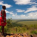 Masai Warrior overlooking the Mara