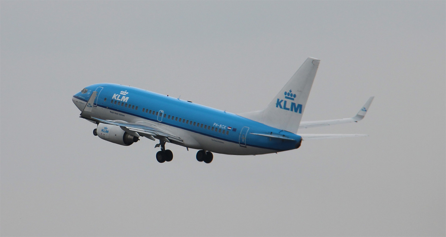 Maschine beim Start von KLM