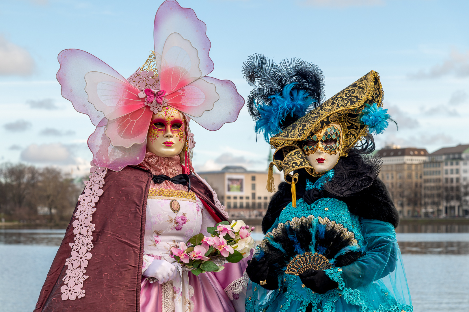 Maskenzauber - pink and türkis