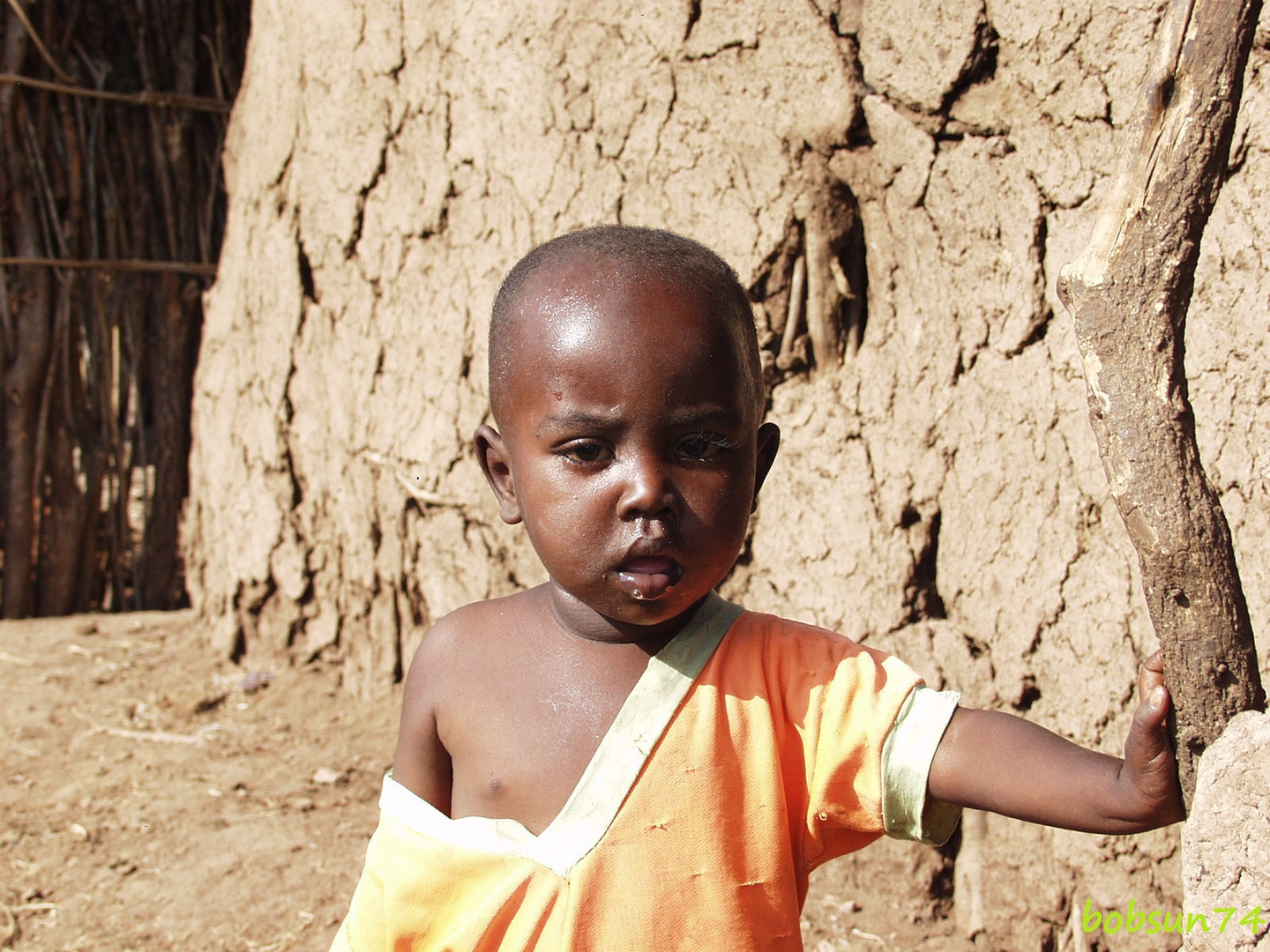 Massai Kind im Amboseli Nationalpark in Kenia