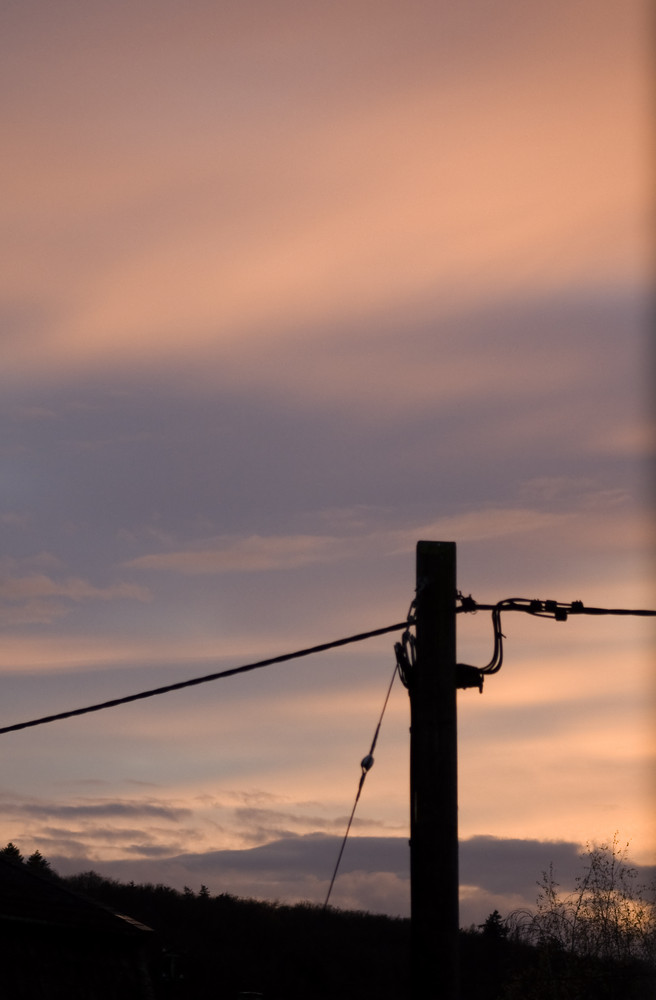 Mast im Sonnenuntergang