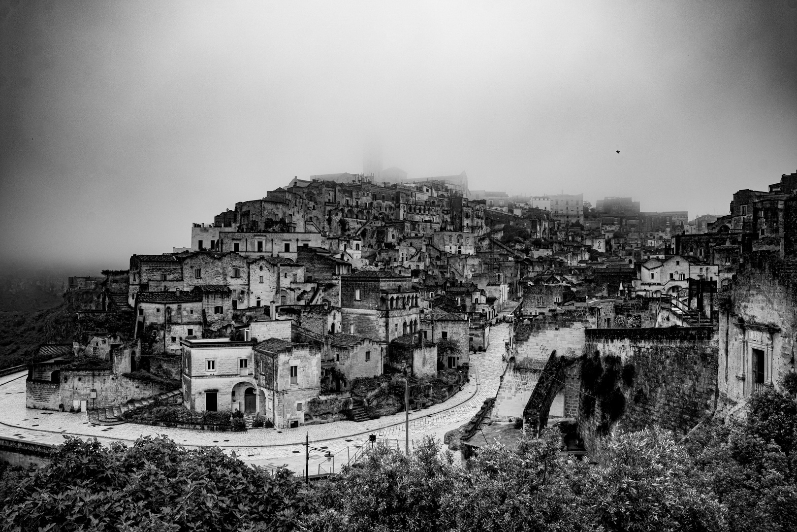 Matera im Nebel