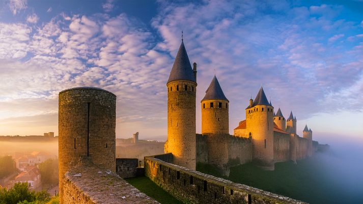 Matin brumeux sur carcassonne!