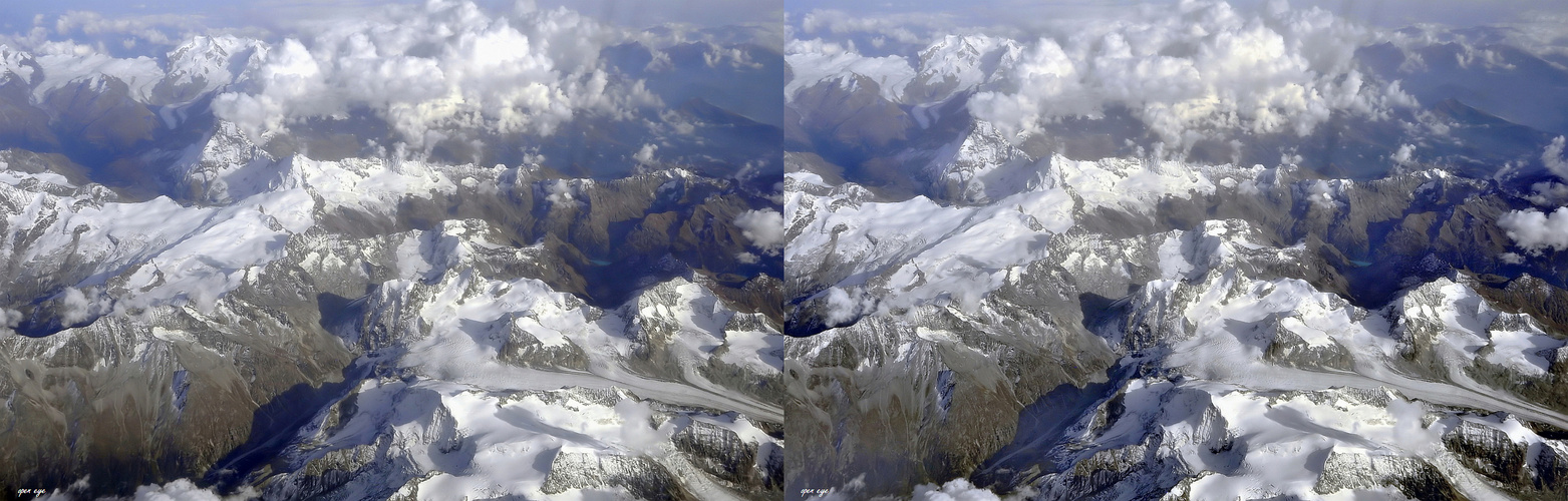 Matterhorn  ein Vulkan - 3D Kreuzblick