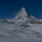 Matterhorn im Januar bei Vollmond