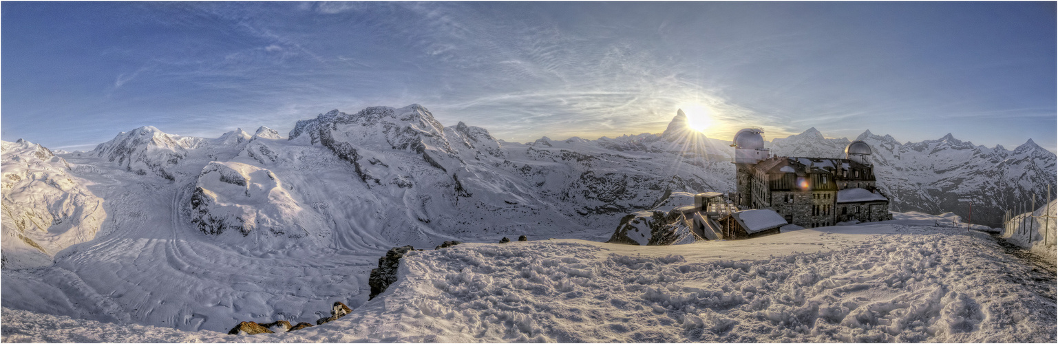 Matterhorn Panorama bei Sonnenuntergang