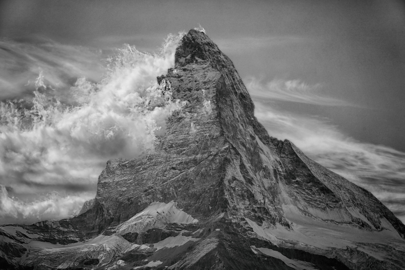 Matterhorn Switzerland b/w