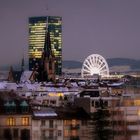 Matthäuskirche, Messeturm und Riesenrad in Basel