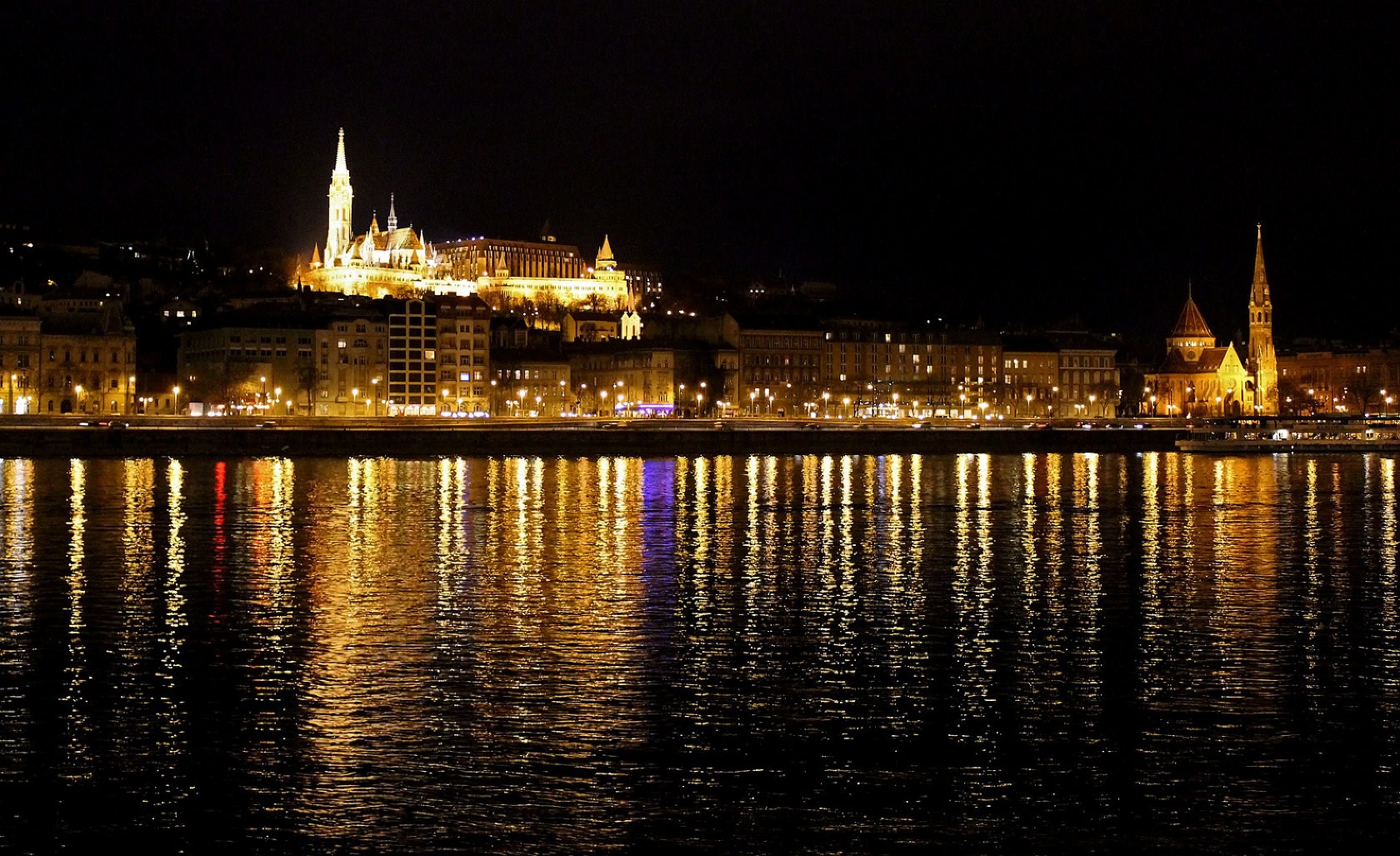 Matthias Church with Danube River - Budapest