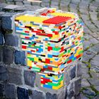 Mauer mit Legosteinen