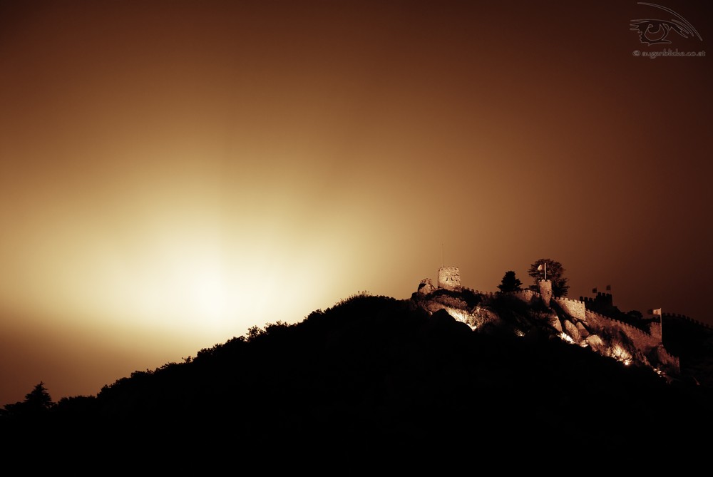 Maurenburg in Sintra bei Nacht