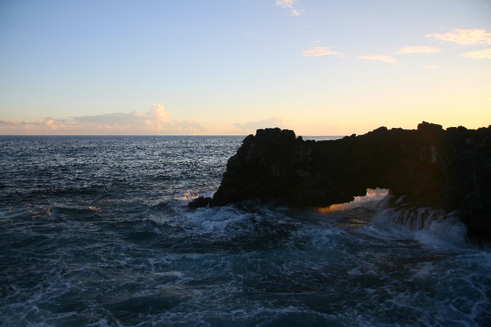 Mauritius - Pont Naturel im Abendlicht