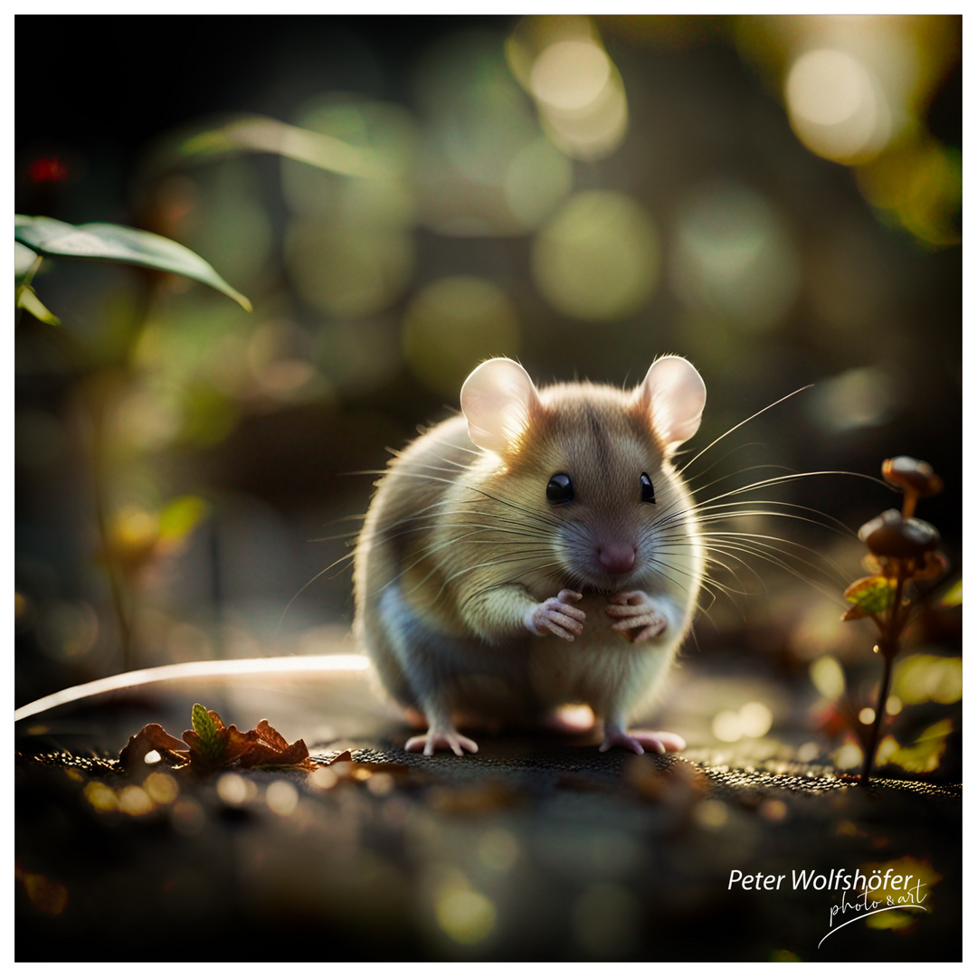 Maus bei der Futtersuche