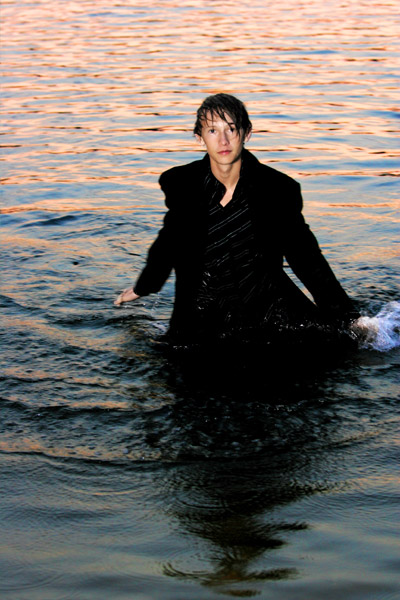 Max with a wet suit in sunset sea ^^